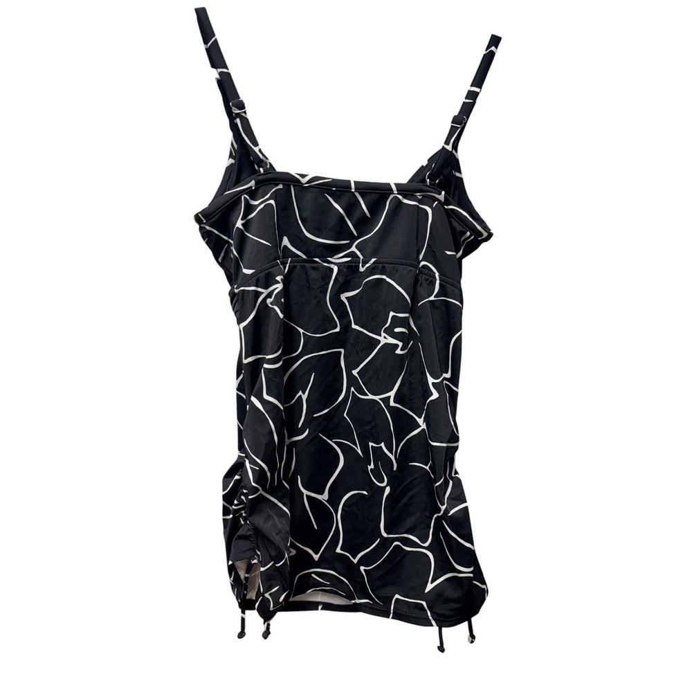 Miraclesuit Womens Black White Floral Underwire Tankini Top Size 16